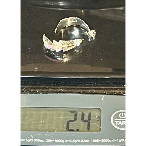 New Navajo Allen Barney Sterling Silver Pink Opal Feather Earrings Native SW - Picture 14 of 14